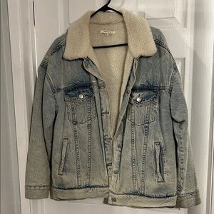 Oversized Denim Sherpa Jacket